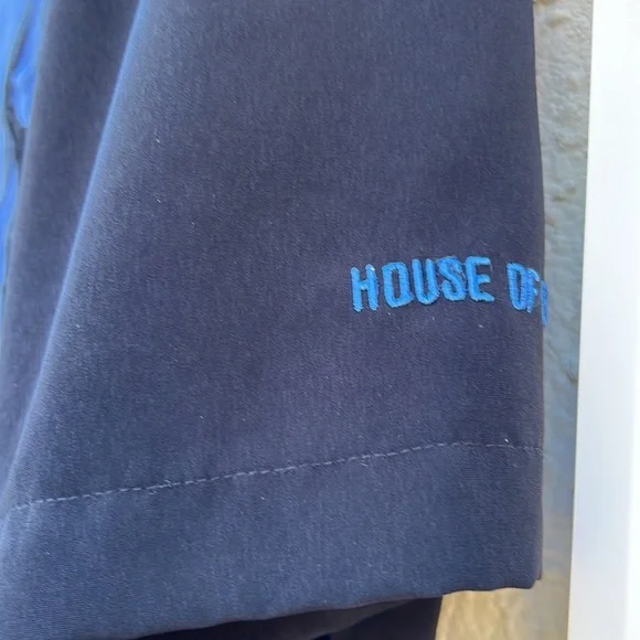 House of Blues Black/Blue Embroidered Flame Button up Men's Shirt Size XL - Picture 4 of 7